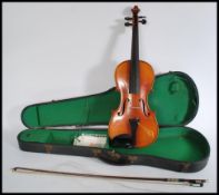 An early 20th century violin, bearing label 'Antonius Stradivarius Cremonensis Faciebat Anno 17,