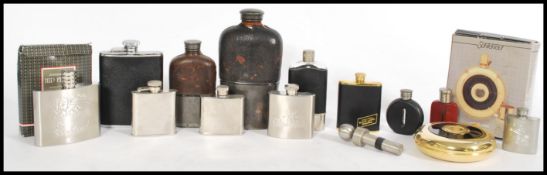 A good collection of hip flasks dating from the early half of the 20th Century, to include over