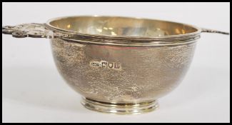 A Victorian silver hallmarked Bon Bon dish with twin pierced and lattice worked rococo handles