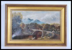 A 19th Century oil on canvas, depicting a stone br