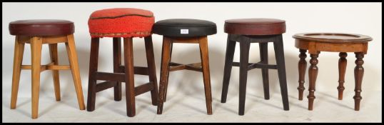 A collection of retro vintage mid century tavern / pub / workings mens clubs stools with original