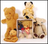 ASSORTED COLLECTION OF VINTAGE TEDDIES AND SOOTY PUPPET