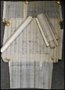 A collection of blueprint drawings being of nautical ship building interest. Plans to include MV