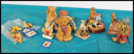 A large collection of small Colour Box Miniature Teddy Bears designed by Peter Fagan to include a