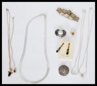 A good collection of vintage and contemporary silver and silver white metal jewellery to include