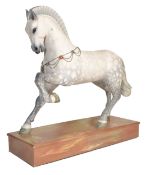 SYLVIA MORRIS ( BRITISH 20TH CENTURY ) FULL SIZE CARVED WOODEN CAROUSEL HORSE