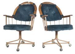 20TH CENTURY AMERICAN SWIVEL OFFICE DESK CHAIRS