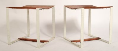 VINTAGE INDUSTRIAL SLATTED STOOLS