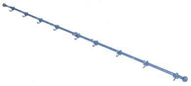 VICTORIAN BRASS NUMBERED COAT HOOKS ON STEEL RAIL