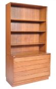 DANISH TEAK CHEST BOOKCASE CABINET BY ALDERSLYST MOBELFABRIK
