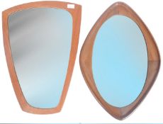 PAIR OF RETRO DANISH TEAK FRAMESLESS MIRRORS