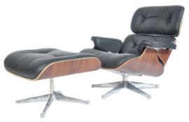 AFTER CHARLES AND RAY EAMES A CONTEMPORARY LOUNGE CHAIR AND OTTOMAN