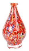 20TH CENTURY STUDIO ART GLASS MILLEFIORI VASE BY MURANO