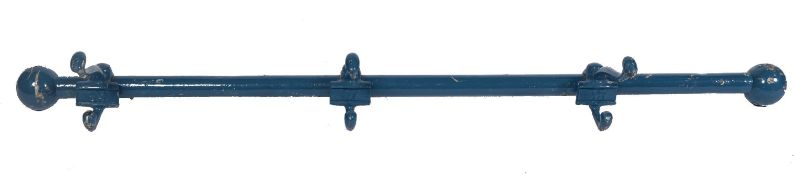 VICTORIAN BRASS NUMBERED COAT HOOKS ON STEEL RAIL