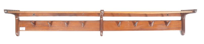 VINTAGE ATOMIC TEAK DOUBLE COAT RACK INSPIRED BY ÚĽUV PRAHA