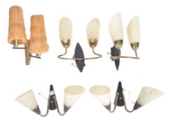 COLLECTION OF RETRO TWIN SCONCE WALL LIGHT FIXTURES