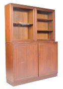 20TH CENTURY SWEDISH GLAZED LIBRARY BOOKSHELF CABINET WALL UNIT