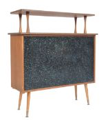 RETRO 1960'S TEAK WOOD TIERED DRINKS COCKTAIL BAR