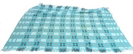 RETRO VINTAGE VIBRANT BLUE GEOMETRIC WELSH BLANKET