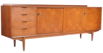 RETRO TEAK WOOD SCANDINAVIAN GALLERY BACKED SIDEBOARD CREDENZA