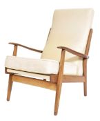 RETRO VINTAGE SCANDINAVIAN TEAK WOOD HIGH BACK LOUNGE CHAIR