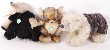 HERMANN TEDDY BEARS - ANIMALS - ANT EATER, POLAR BEAR, MAKI
