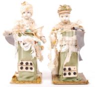 PAIR OF ANTIQUE 19TH CENTURY GERMAN ' PEDLAR ' DOL