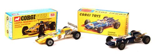 TWO VINTAGE CORGI TOYS DIECAST MODEL COOPER MASERATI RACING CARS