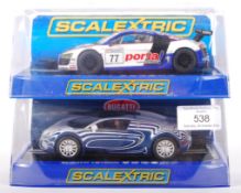 TWO SCALEXTRIC 1:32 SCALE SLOT RACING CARS - BOXED
