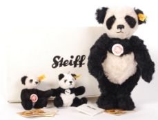 STEIFF STUFFED TOY PANDA TEDDY BEARS - BOXED