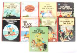 VINTAGE HERGE ' THE ADVENTURES OF TIN TIN ' HARDBACK BOOKS