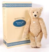 LARGE STEIFF 1909 ' BLOND 65 ' REPLICA BLONDE TEDDY BEAR BOXED