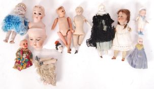 ASSORTED ANTIQUE LATE 19TH / EARLY 20TH CENTURY MINIATURE DOLLS