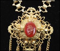 A 1960s signed Art Arthur Pepper pendant necklace  having a large intaglio pendant with chain