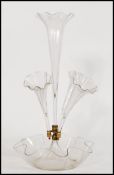 A 19th century Victorian glass epergne centre piec
