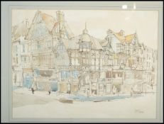 A watercolour painting entitled 'The Cross at Ches