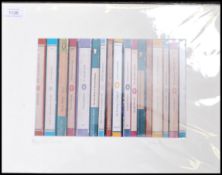 A 20th century print depicting the spines of famou