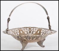 A large continental silver bon bon dish basket hav