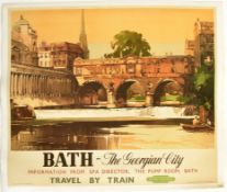 ORIGINAL BRITISH RAILWAYS TRAVEL POSTER OF BATH BY