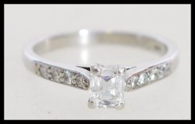 A 20th century hallmarked 950 platinum and diamond