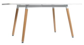 CONTEMPORARY LAMINATED AND ASH WOOD DINING TABLE