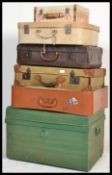 A selection of vintage 20th century trunks to incl
