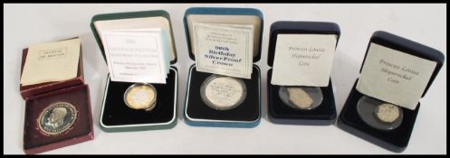 A selection of proof coins in presentation boxes t