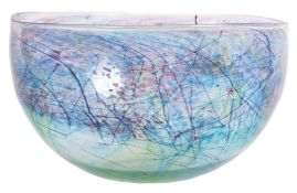 RETRO LARGE STUDIO ART GLASS BOWL IN THE MANNER OF