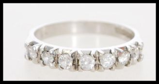 A hallmarked 20th century 9ct white gold ring with