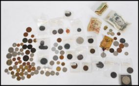 A collection of coins and notes to include Iranian