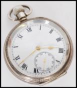 An early 20th century open faced hall marked silve