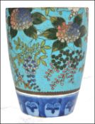 JAPANESE 19TH CENTURY CLOISONNE ENAMEL ON PORCELAIN BEAKER
