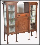 EDWARDIAN ARTS & CRAFTS GLASGOW SCHOOL INLAID DISPLAY CABINET
