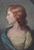 HUGH DOUGLAS HAMILTON ( 1739 - 1808 ) OIL ON CANVAS PORTRAIT STUDY